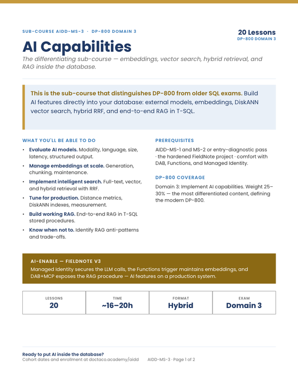 AI Capabilities cut sheet